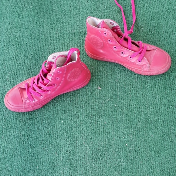 Hot Pink Rubber Converse. - Picture 2 of 7